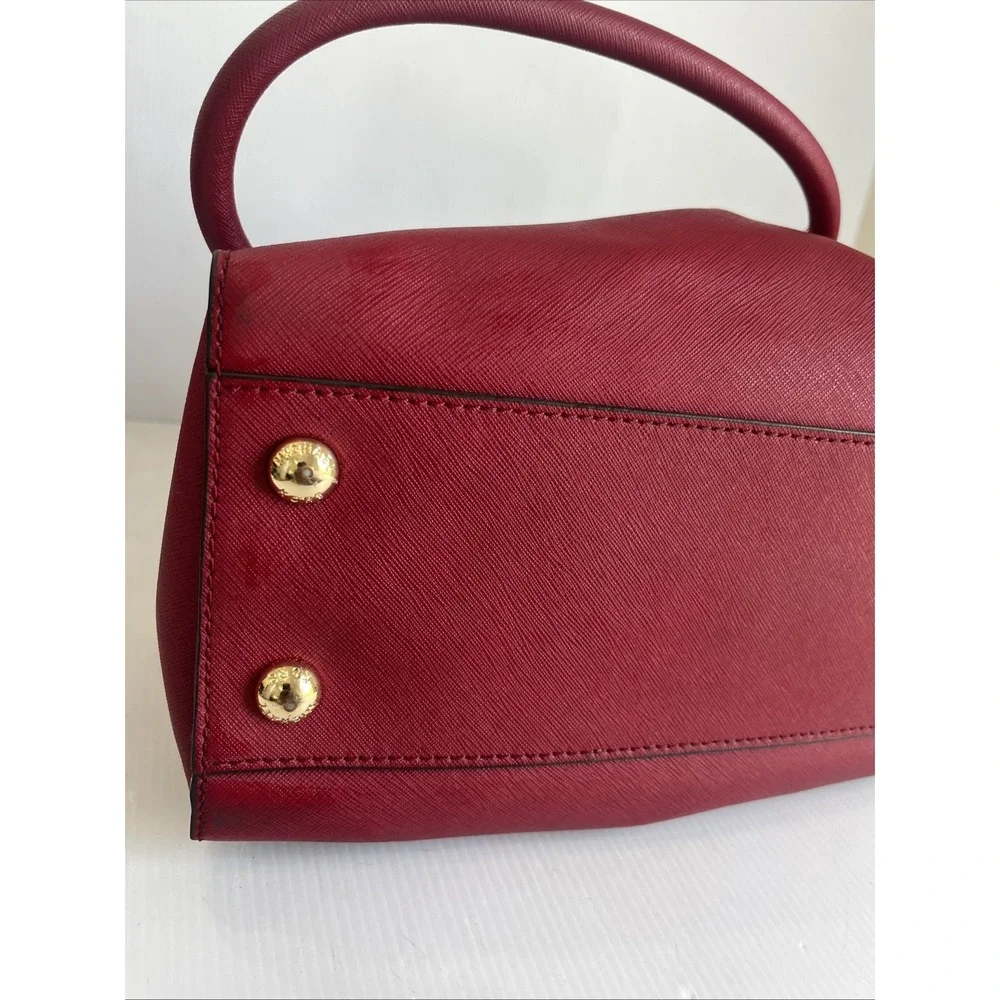 MICHAEL Michael Kors Hamilton Satchel Red Saffiano Leather